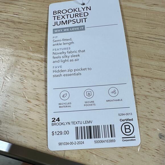 Athleta Brooklyn Textured Jumpsuit Medieval Violet Women's Size 24 New With Tags - Picture 9 of 13